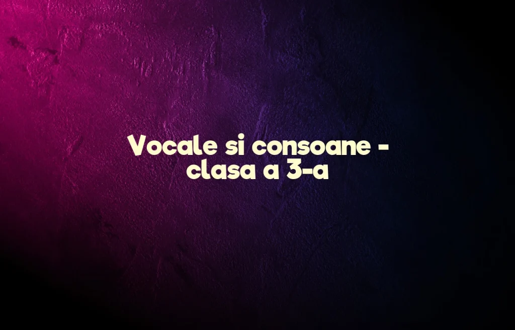 vocale si consoane clasa 3
