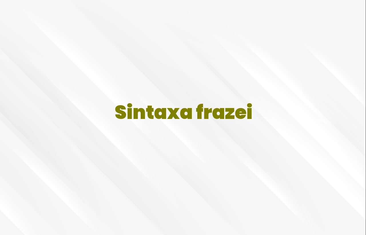 Sintaxa frazei