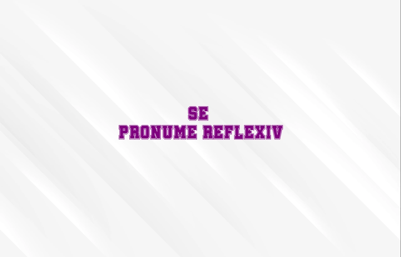 Se – pronume reflexiv
