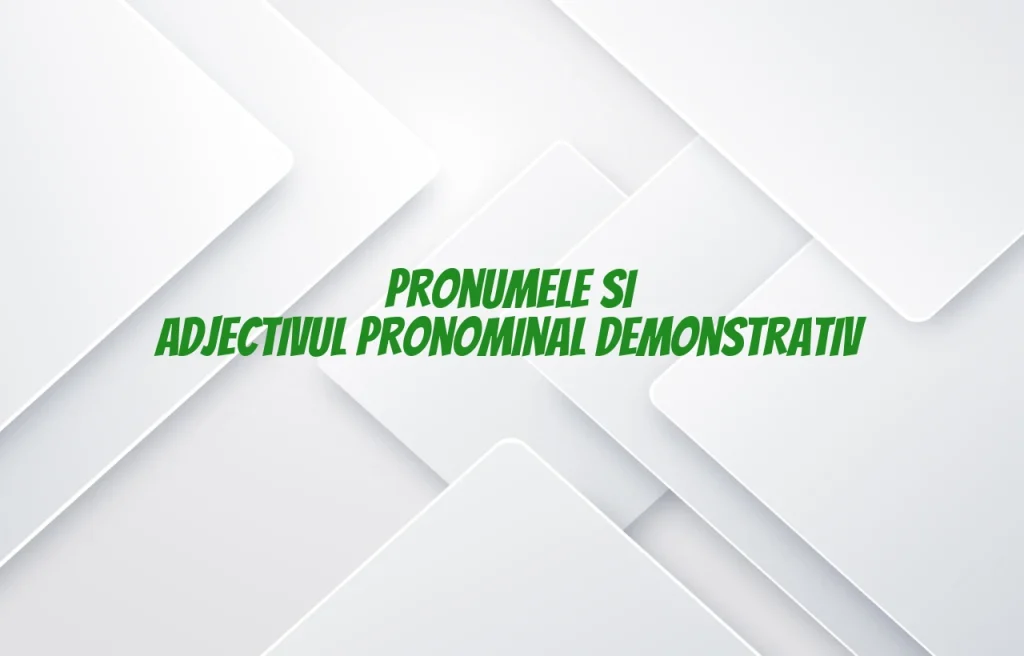 pronumele si adjectivul pronominal demonstrativ