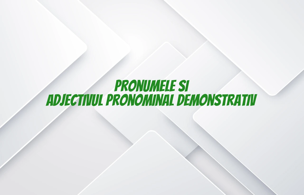 Pronumele si adjectivul pronominal demonstrativ