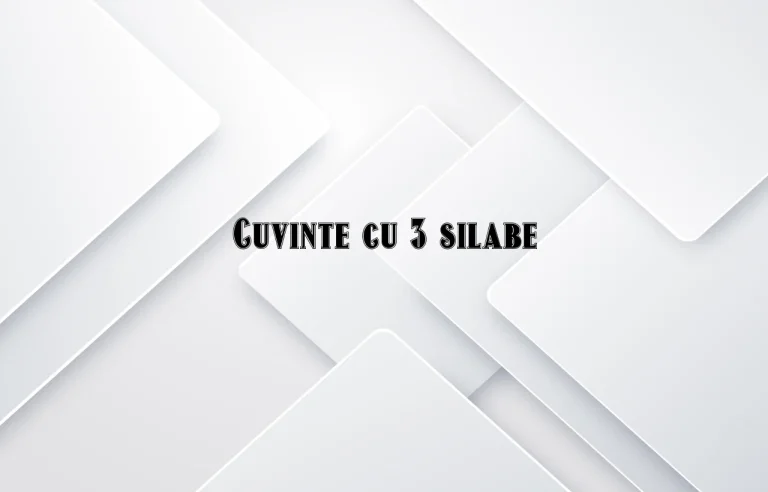 cuvinte cu 3 silabe