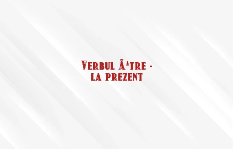 verbul etre la prezent