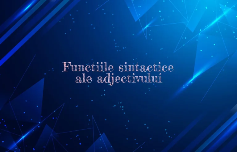 functii sintactice adjectiv