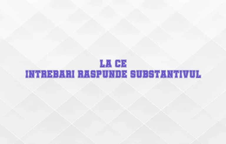 la ce intrebari raspunde substantivul
