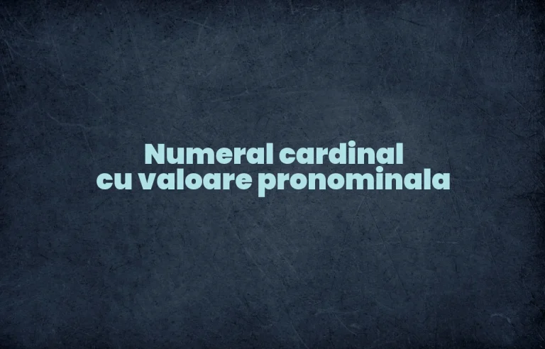 numeral cardinal cu valoare pronominala