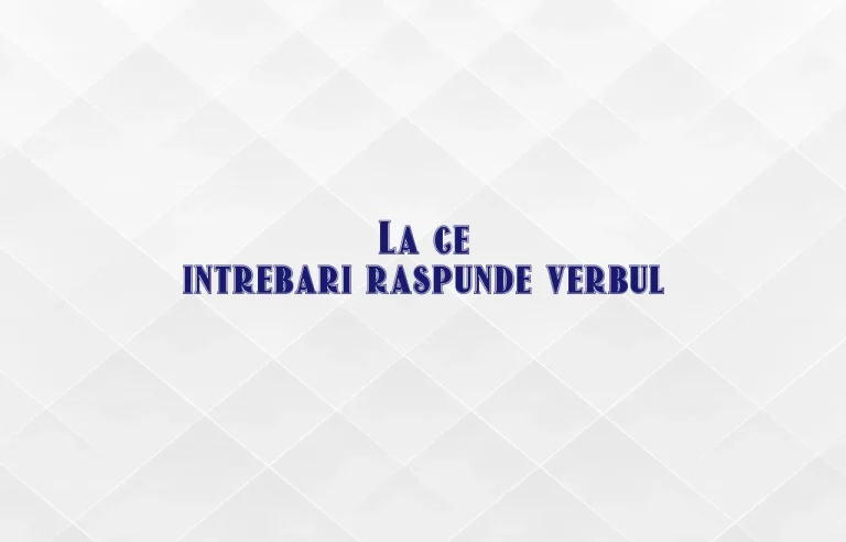 la ce intrebari raspunde verbul