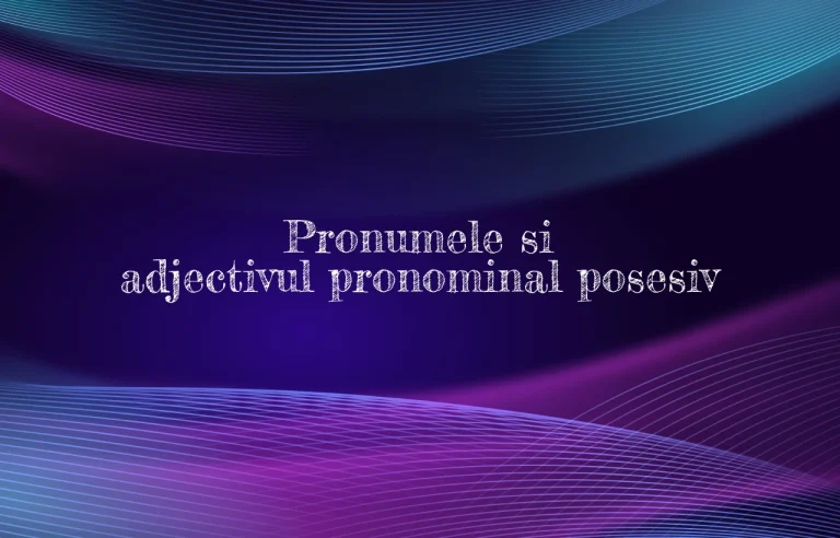 pronumele si adjectivul pronominal posesiv