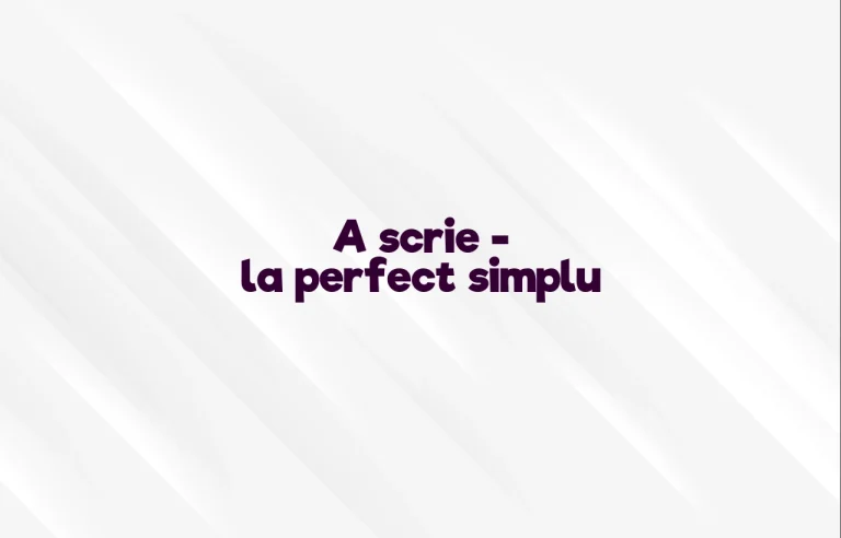 a scrie perfect simplu