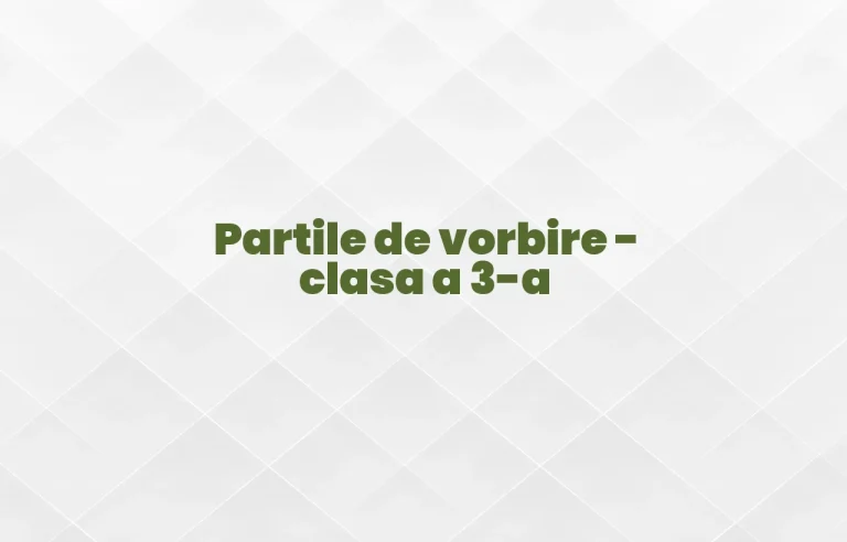 partile de vorbire clasa a 3 a