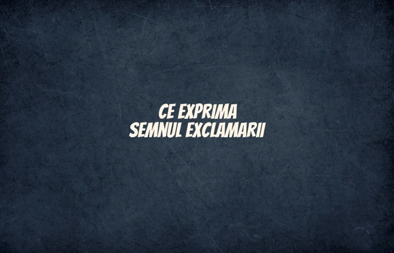 ce exprima semnul exclamarii