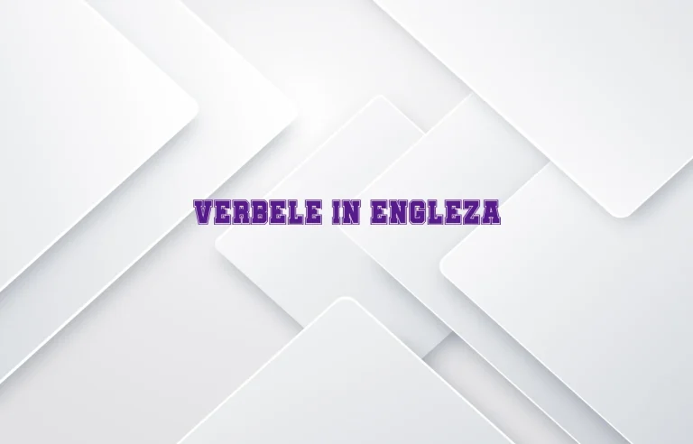 verbele in engleza