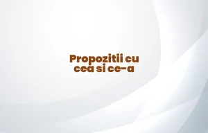 propozitii cu cea si ce-a