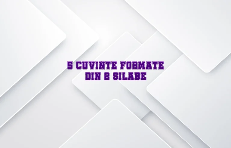 5 cuvinte formate din 2 silabe