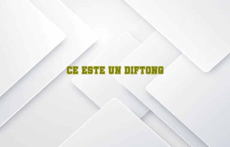 ce este un diftong