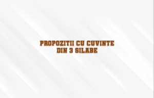 propozitii cu cuvinte din 3 silabe