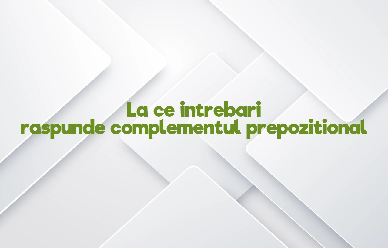 la ce intrebari raspunde complementul prepozitional